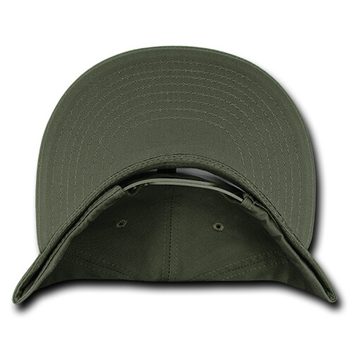 Cotton Snapback Cap – Flat Bill, Olive Green (Decky 361-OLV, New with Tags)