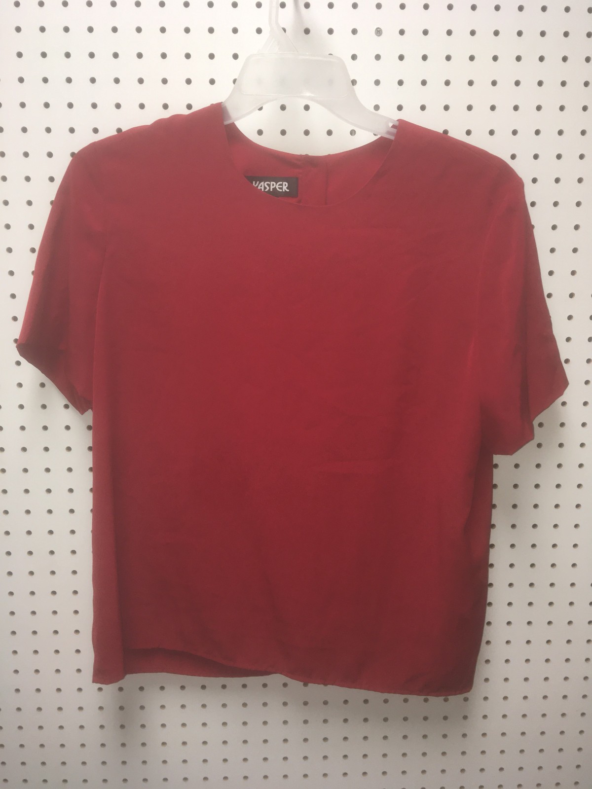 Kasper Women’s Size 14 Red Short Sleeve Polyester Blouse