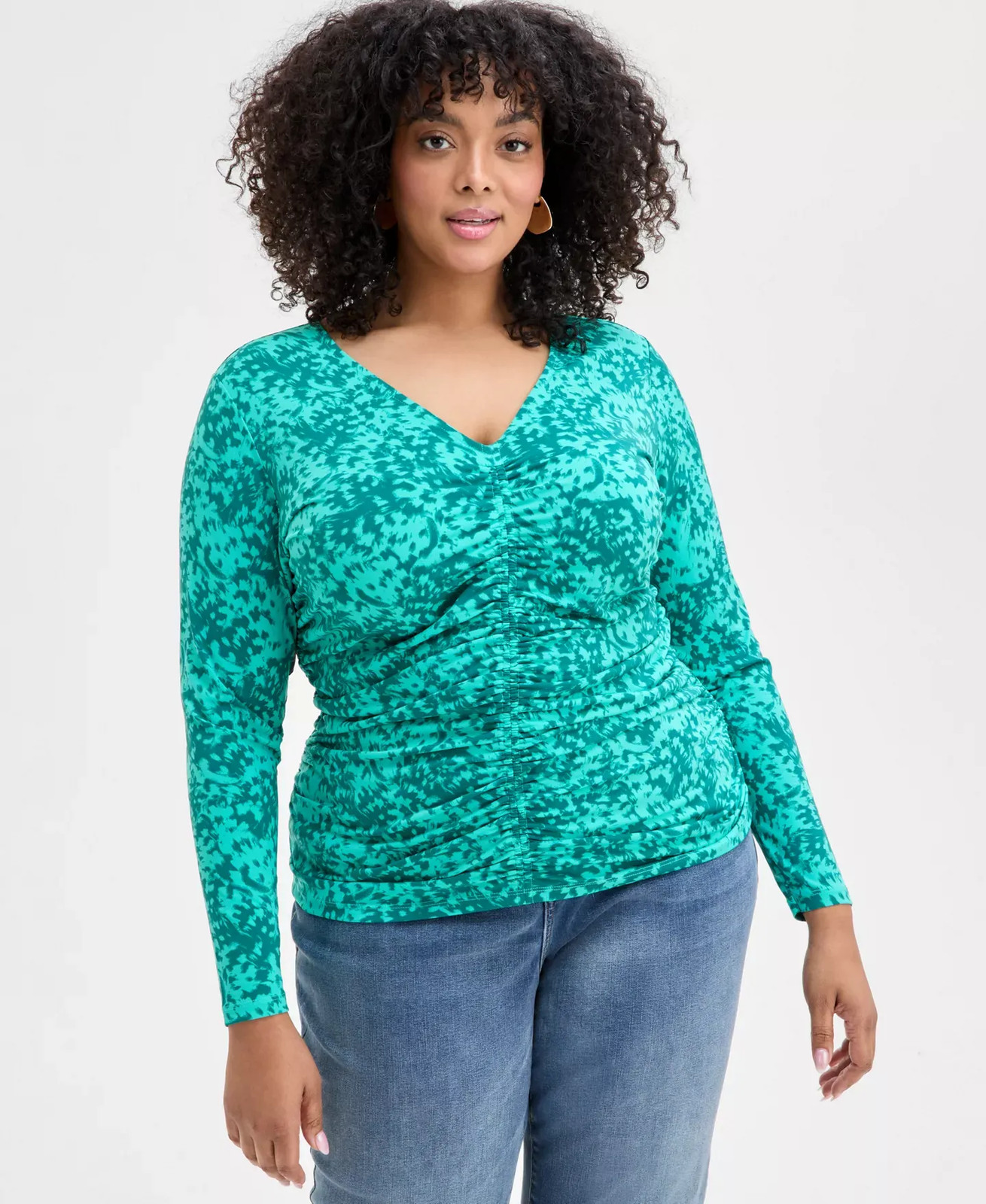I.N.C. International Concepts Women’s Top Plus Sz 0X Size Ruched