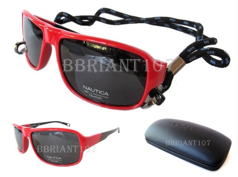 NWT NAUTICA Mens Sunglasses N6210S Black/Gray, Polarized $189.00