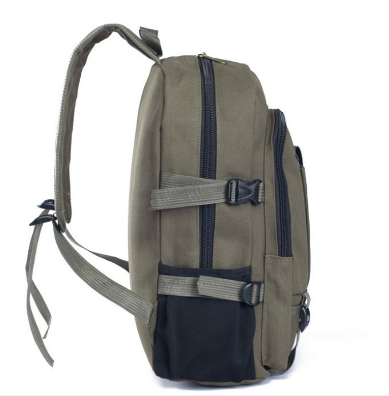 canvas backpack travel hiking school laptop bag multi pocket