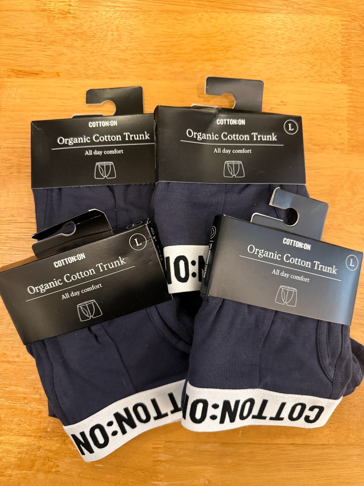 Cotton On Men’s Organic Cotton Brief Trunks Large NEW White Logo Band NWT
