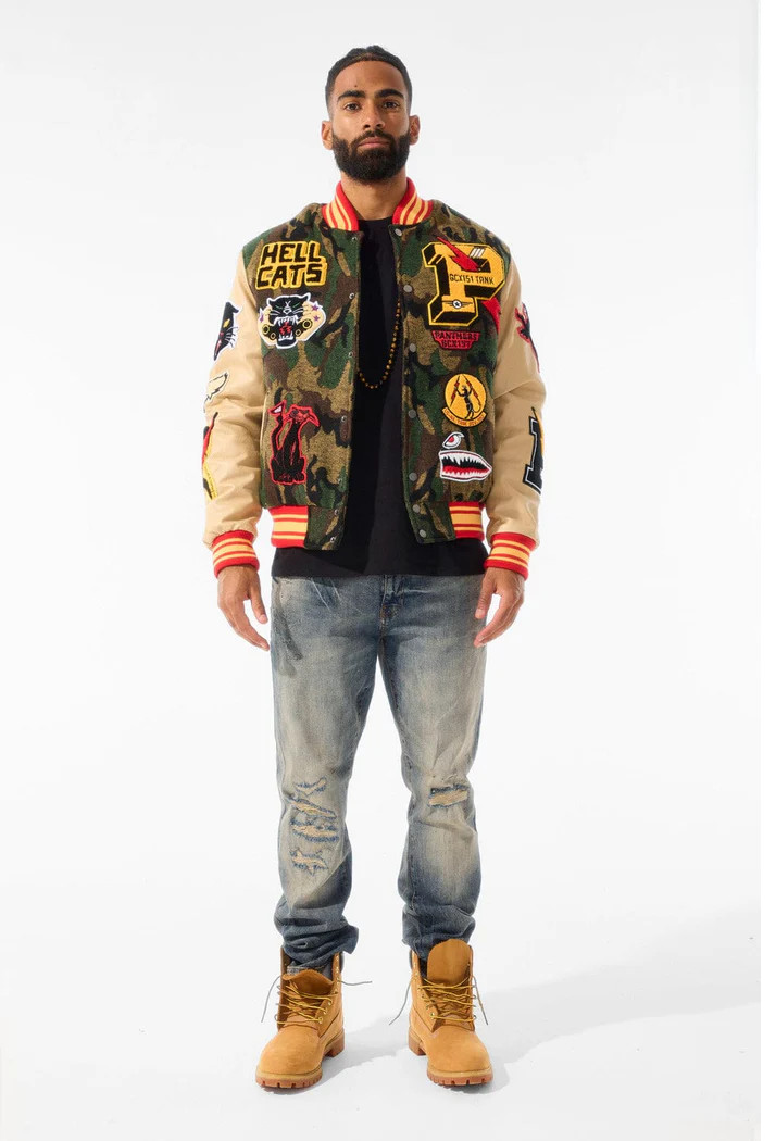 JORDAN CRAIG HELLCAT VARSITY JACKET (VINTAGE CAMO)