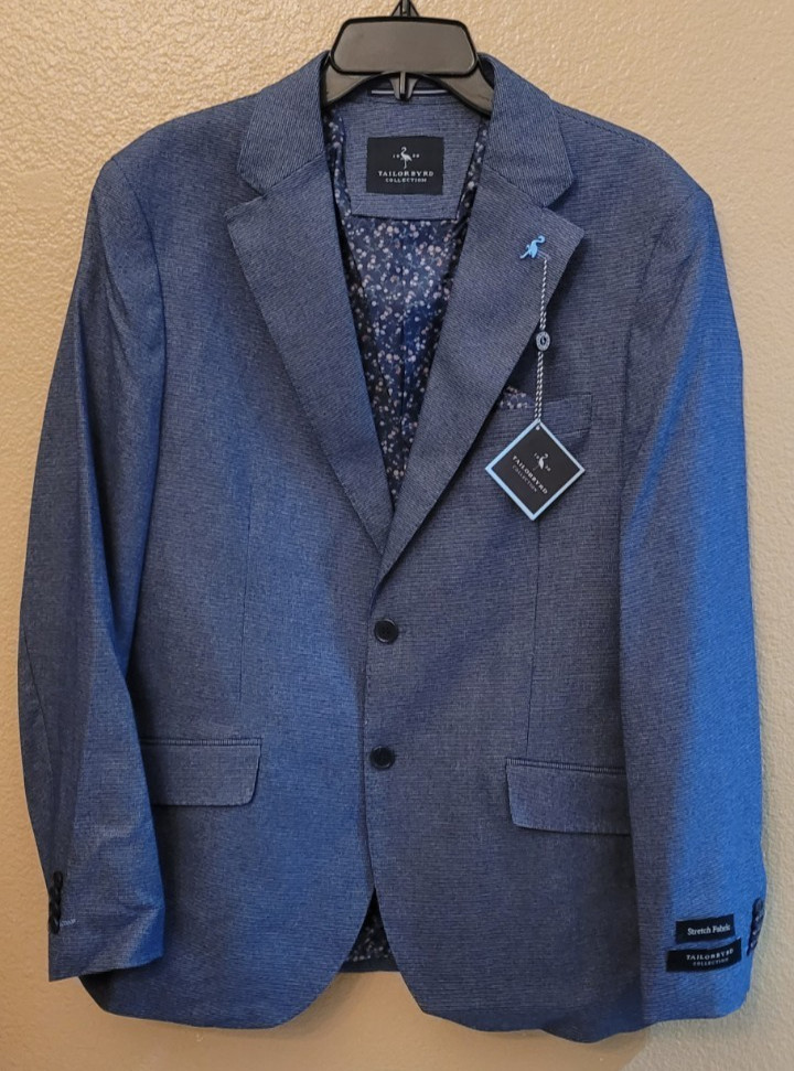 Tailorbyrd Blazer, NEW TAILORBYRD $325 Blazer, Tailorbyrd True Blue Tonal Dobby