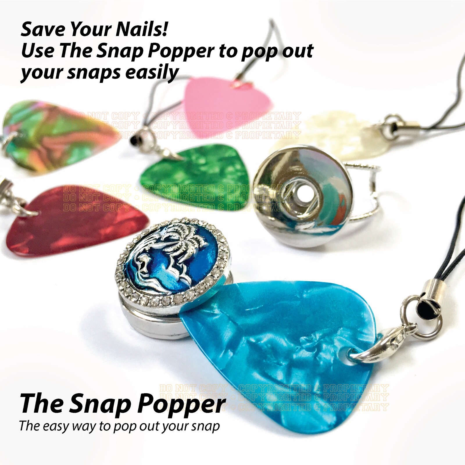 Rhinestone Flower Petal Snap Button Badge Reel, Retractable ID Holder, Snap Clip