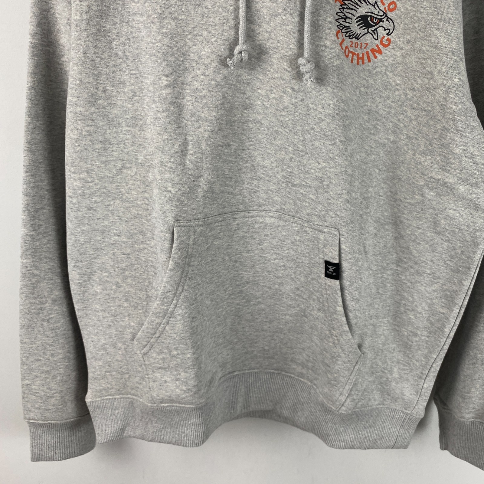 Troll Co. Eagle Eye Hoodie Mens Medium Gray Pullover Dirty Hands Clean Money