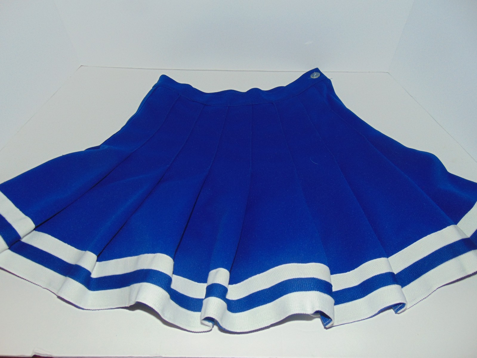 Royal Blue/White Cheerleader Drill Team Pleated Skirt Size Small 22″ Waist
