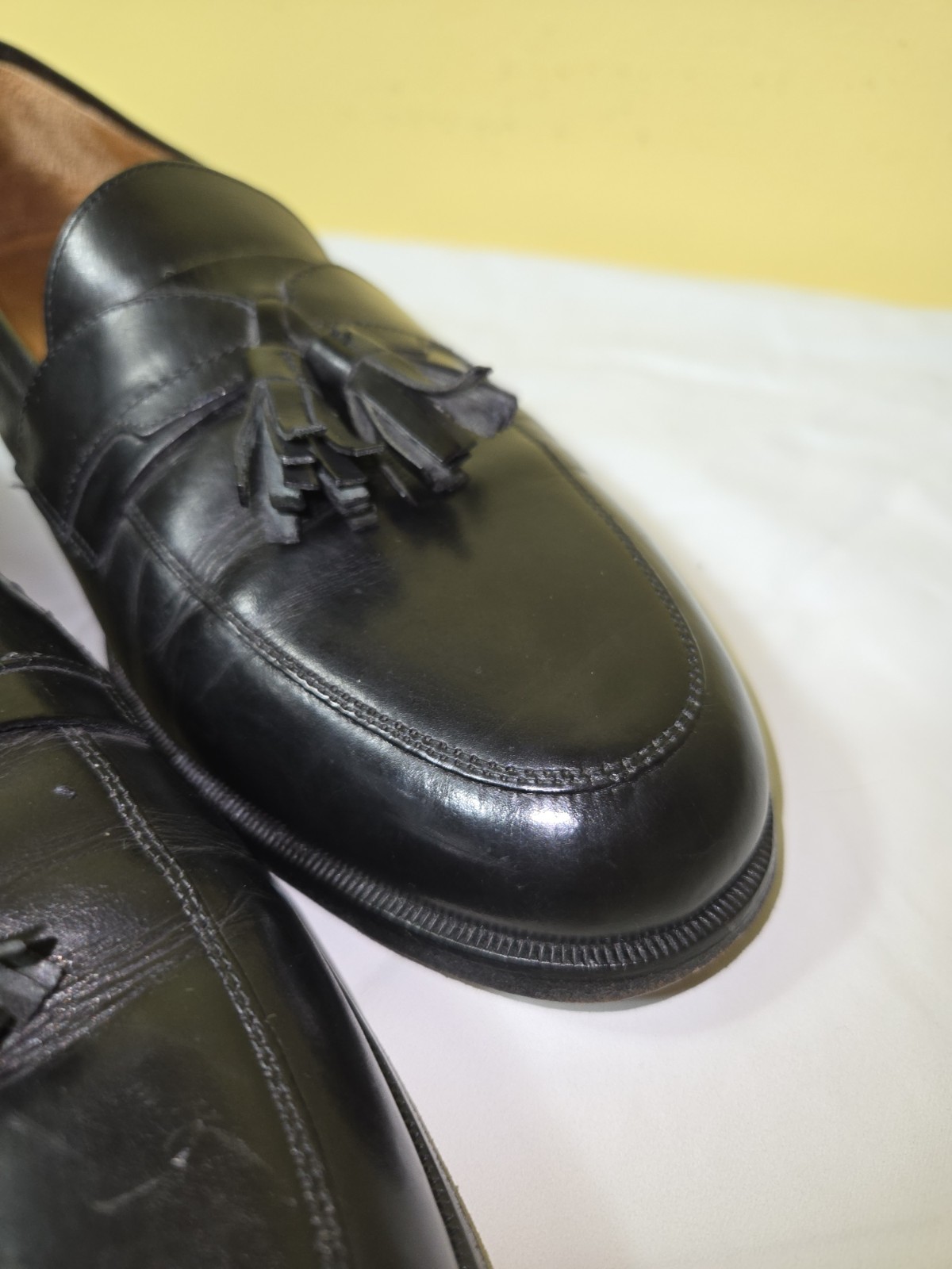 Johnston & Murphy Men’s Leather Tassel Loafers Slip-On Dress Shoes 12 M Black
