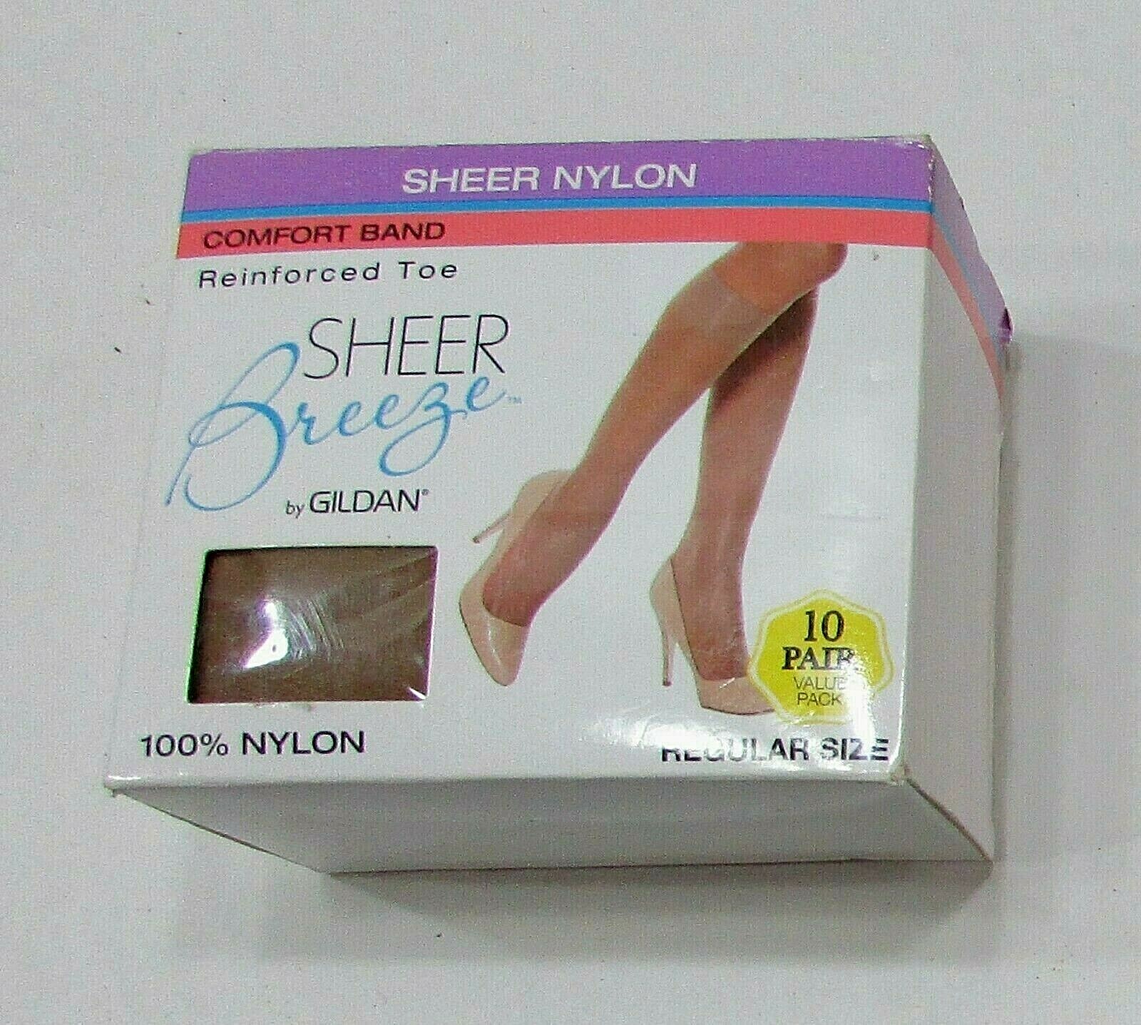 New Old 1980 Sheer Suntan Gildan 100% Nylon Regular Comfort Band 10 Pack FREE SH
