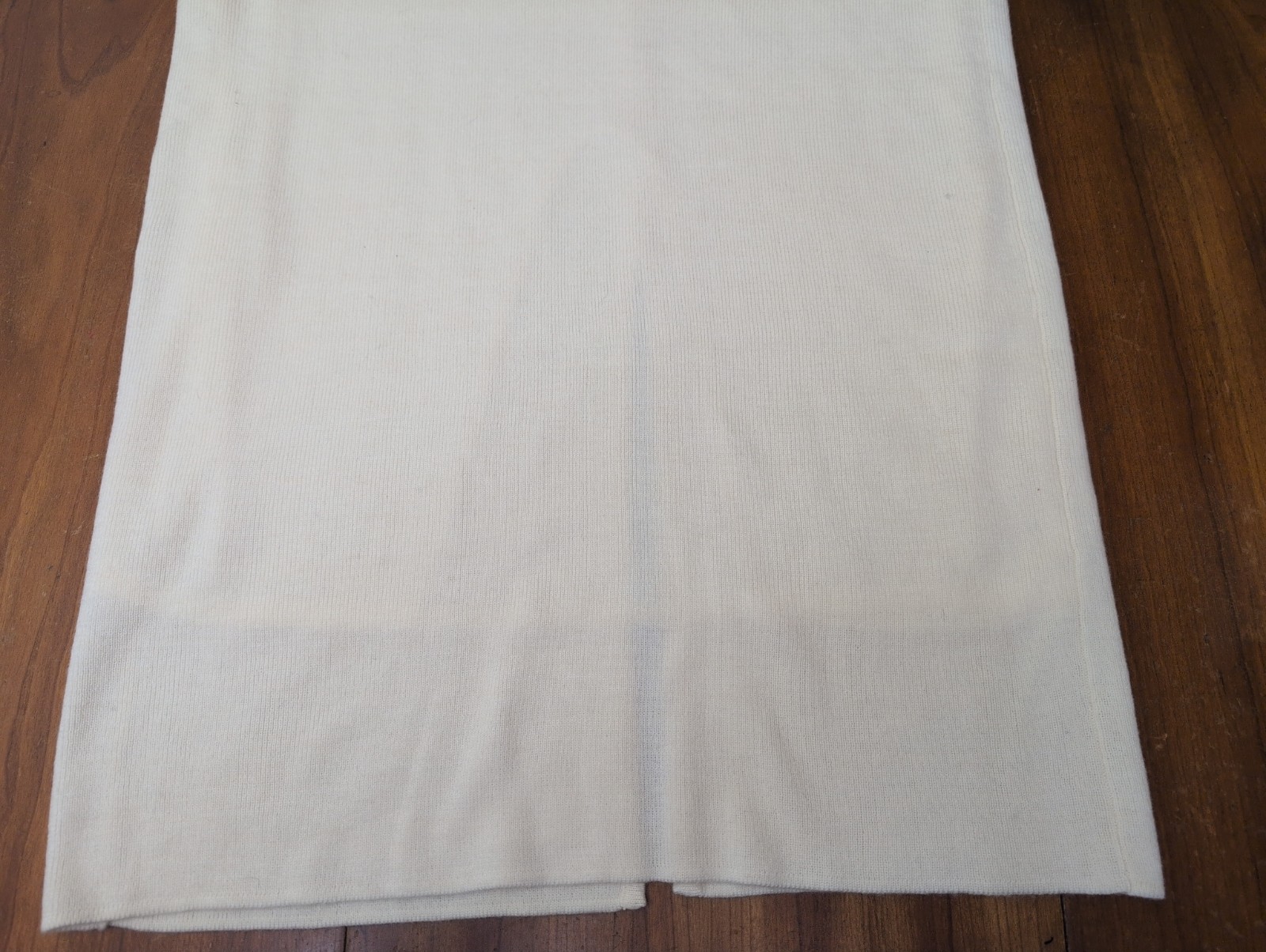 Vintage Meredith Vanilla Long Ribbed Knit Straight Skirt S Lambswool Lined Slit