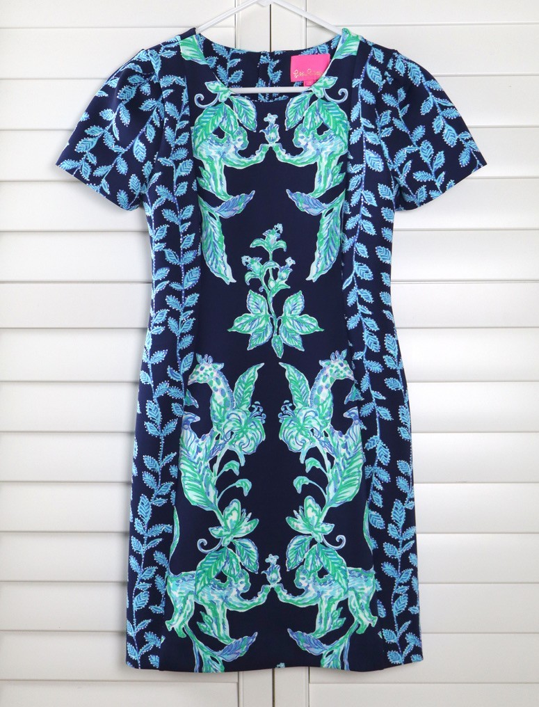 LILLY PULITZER $178 Neoprene Scuba Smooth Stretch Printed Sheath Dress Size 8
