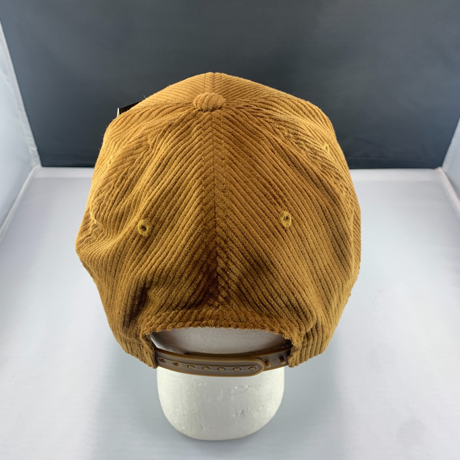New Decky 1076 Corduroy Snapback Hat Cotton Flat Bill High Crown Cap Coyote