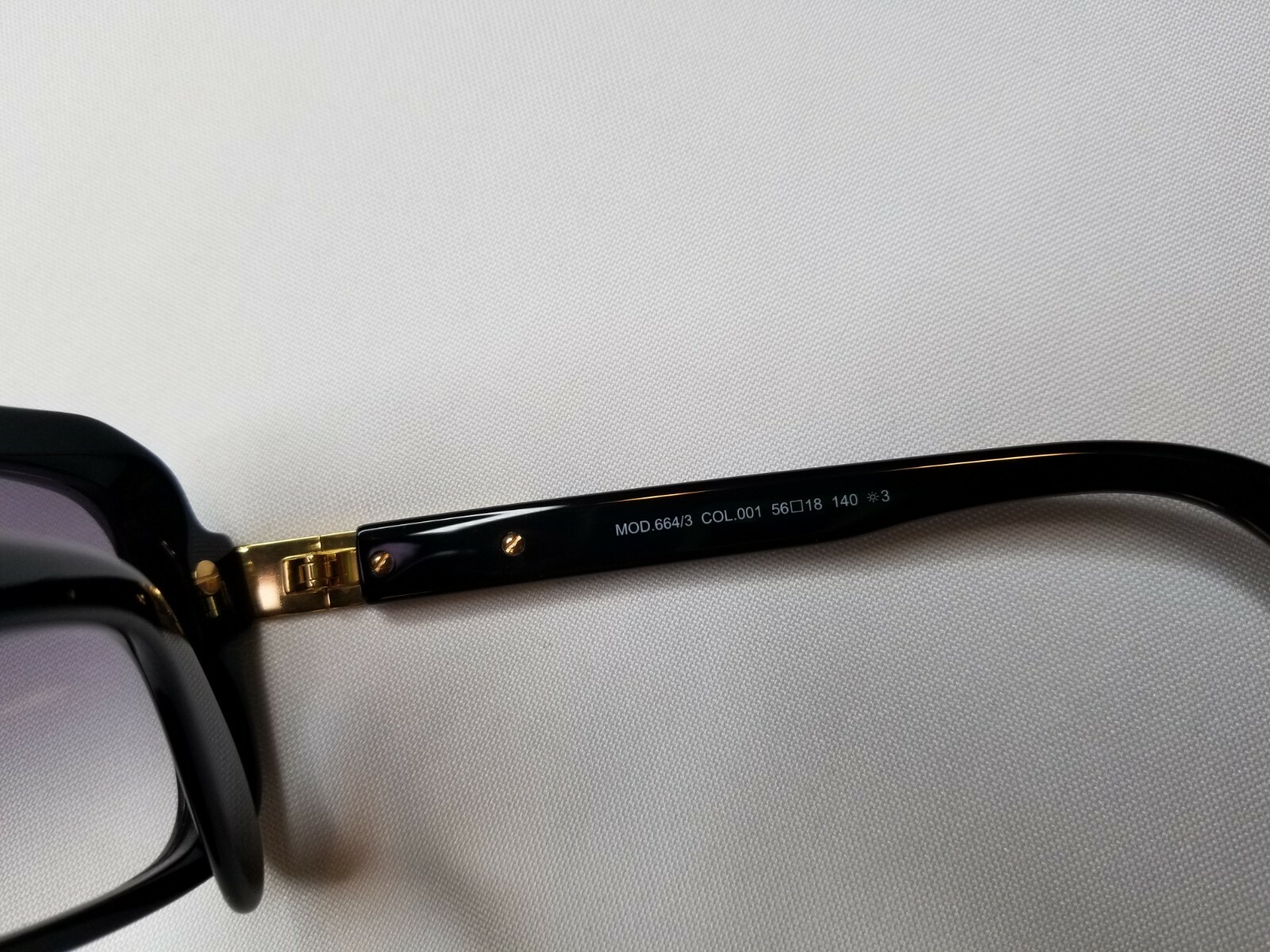 CAZAL LEGENDS MOD. 664/3 COL. 001 GLOSS BLACK GOLD PLATED SUNGLASSES GERMANY