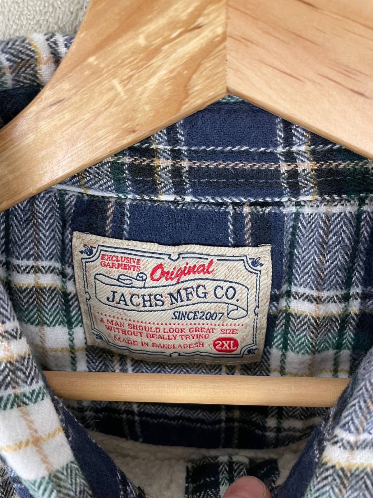 Men’s Jachs Fleece Lined Flannel Shacket Jacket Button Up Size XL Extra Large