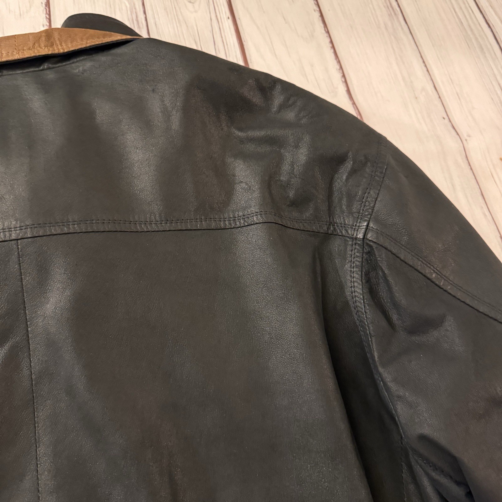Remy Men’s Black Jacket Size 44 Zipper Button Stand-Up Collar Lined 80s Vintage