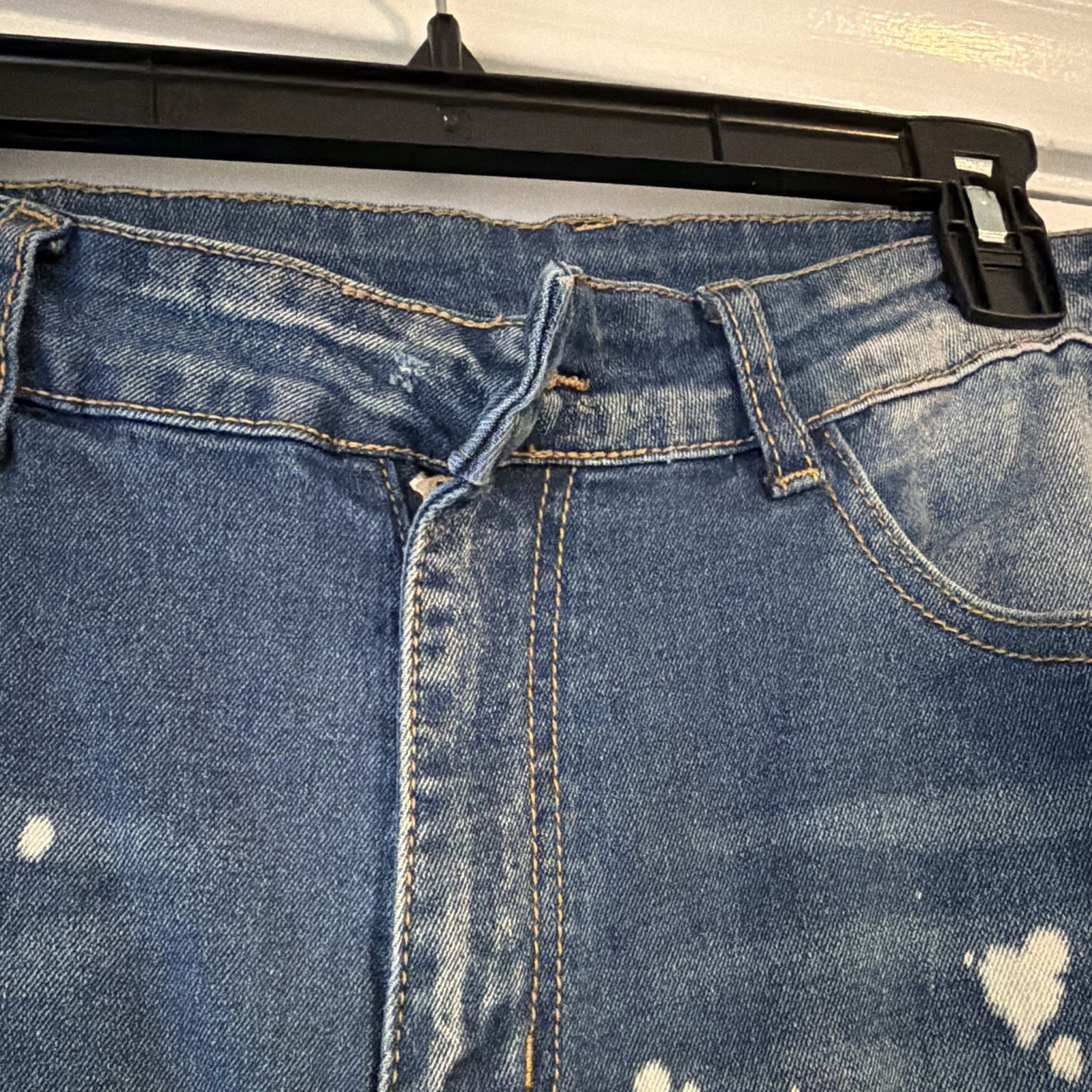SHEIN Plus Size 34 Blue Distressed Skinny Denim Jeans Solid 5-Pocket