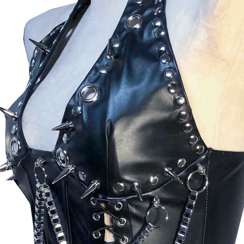 Goth Tops Y2K Ladies Gothic Tank Grunge Emo Clothing Spiked Punk Rock Clothes