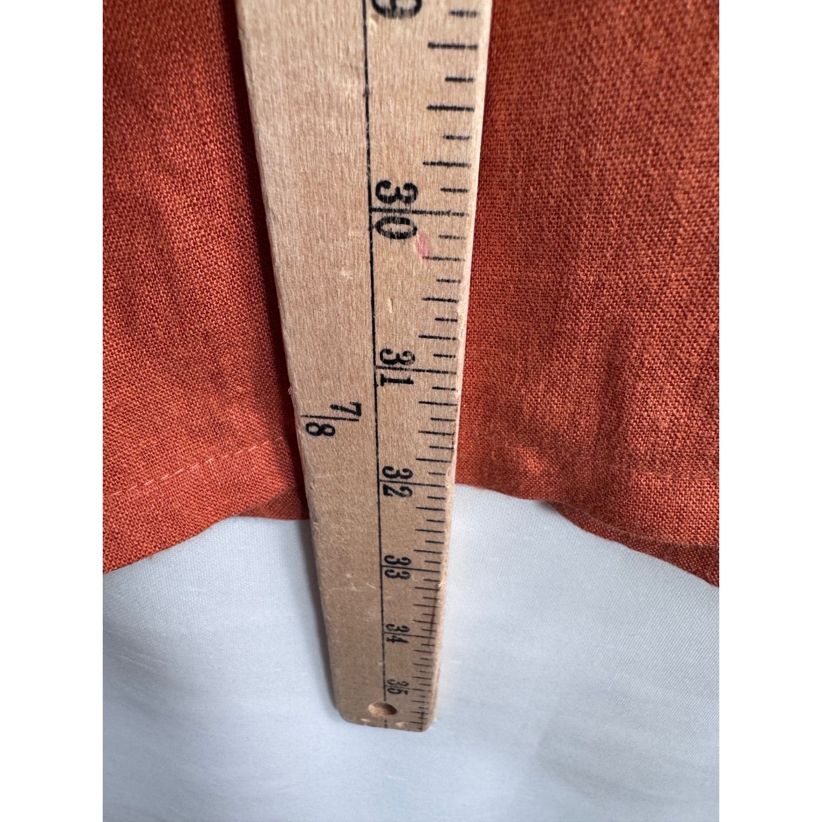 B. Hadikusumo Linen Tunic sz M Orange Mandarin Collar lagen look minimalist