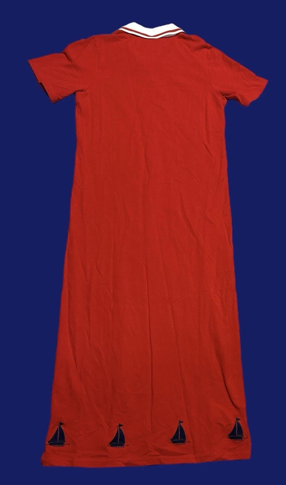 The Quacker Factory Red Dress Sailboats Womens Size S Small New With Tags (QVC)
