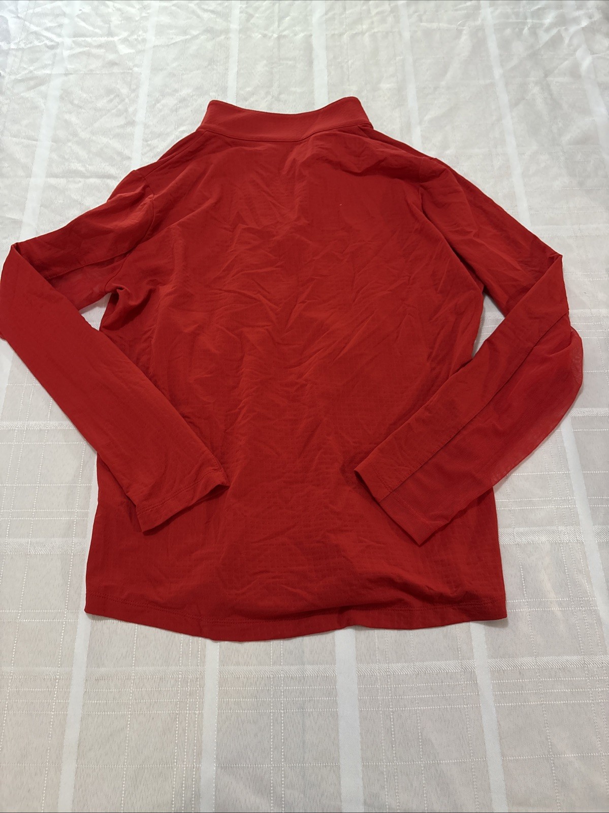 Ibkul Women’s Long Sleeve Quarter Zip Red Athletic Casual Top M