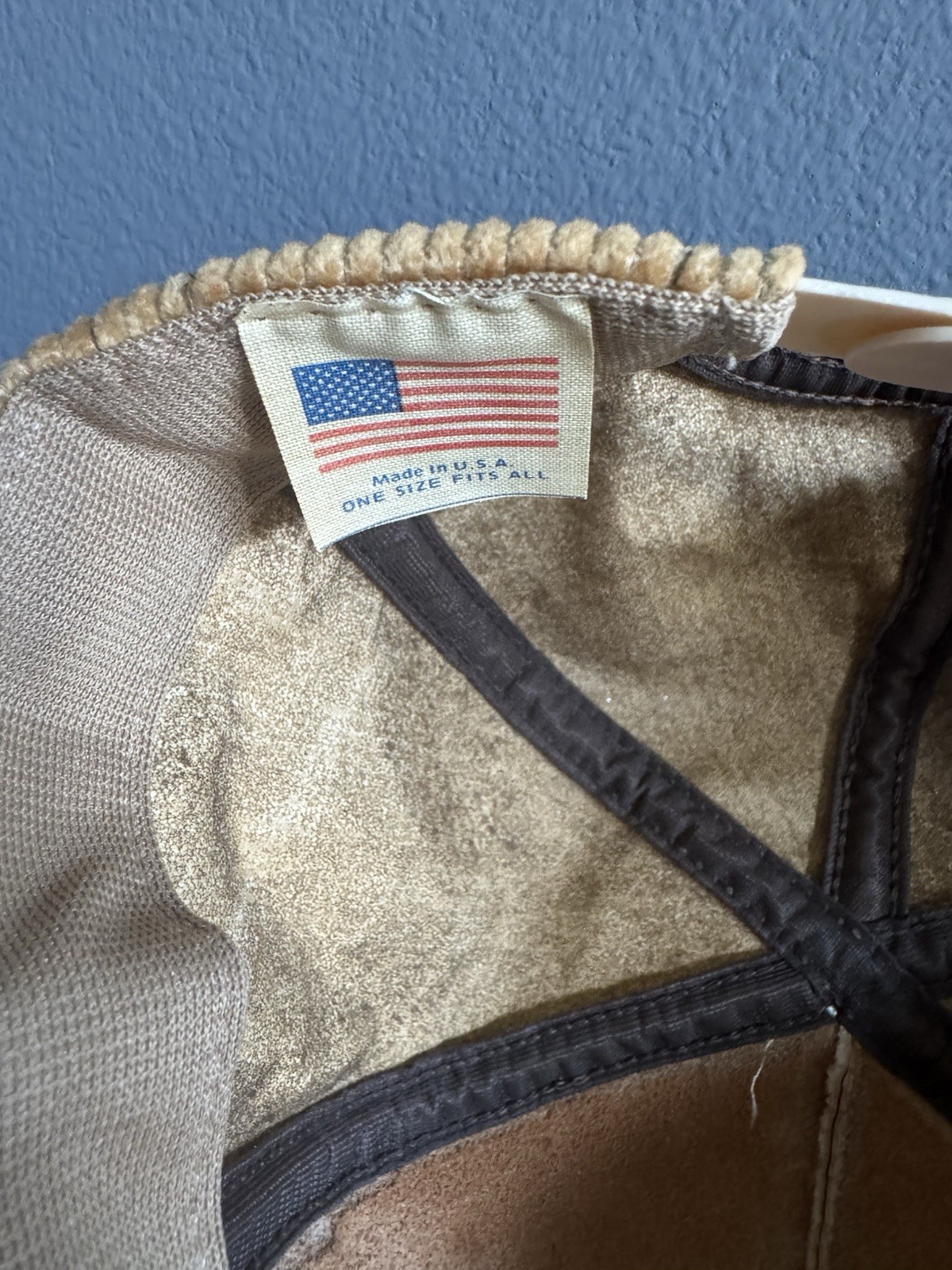 VTG Military GOLDSTAR AWARDS Leather Corduroy Trucker Cap Hat Snap Back USA RARE