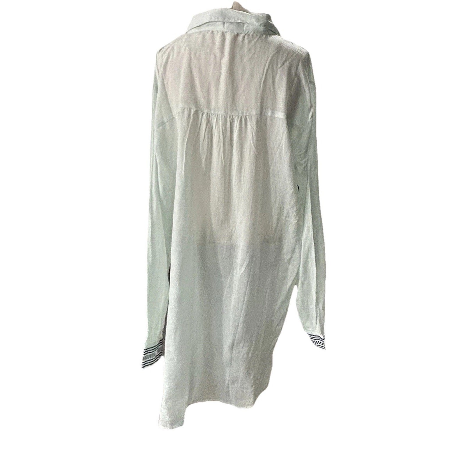 Signals Long-Sleeve Semi-Sheer Lightweight Collared Tunic Blouse Women’s Plus 1X