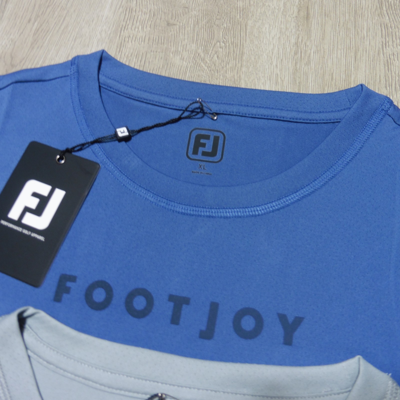 FOOTJOY Mens M MEDIUM T SHIRT TRAINING WORKOUT GOLF POLYESTER GREY BLUE GREEN