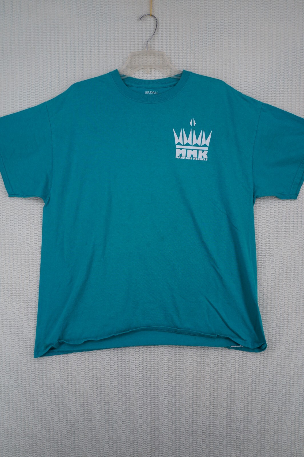 Manmade Kennels Shirt Mens Extra Large Blue Short Sleeve Graphic Pit Bull Dogs