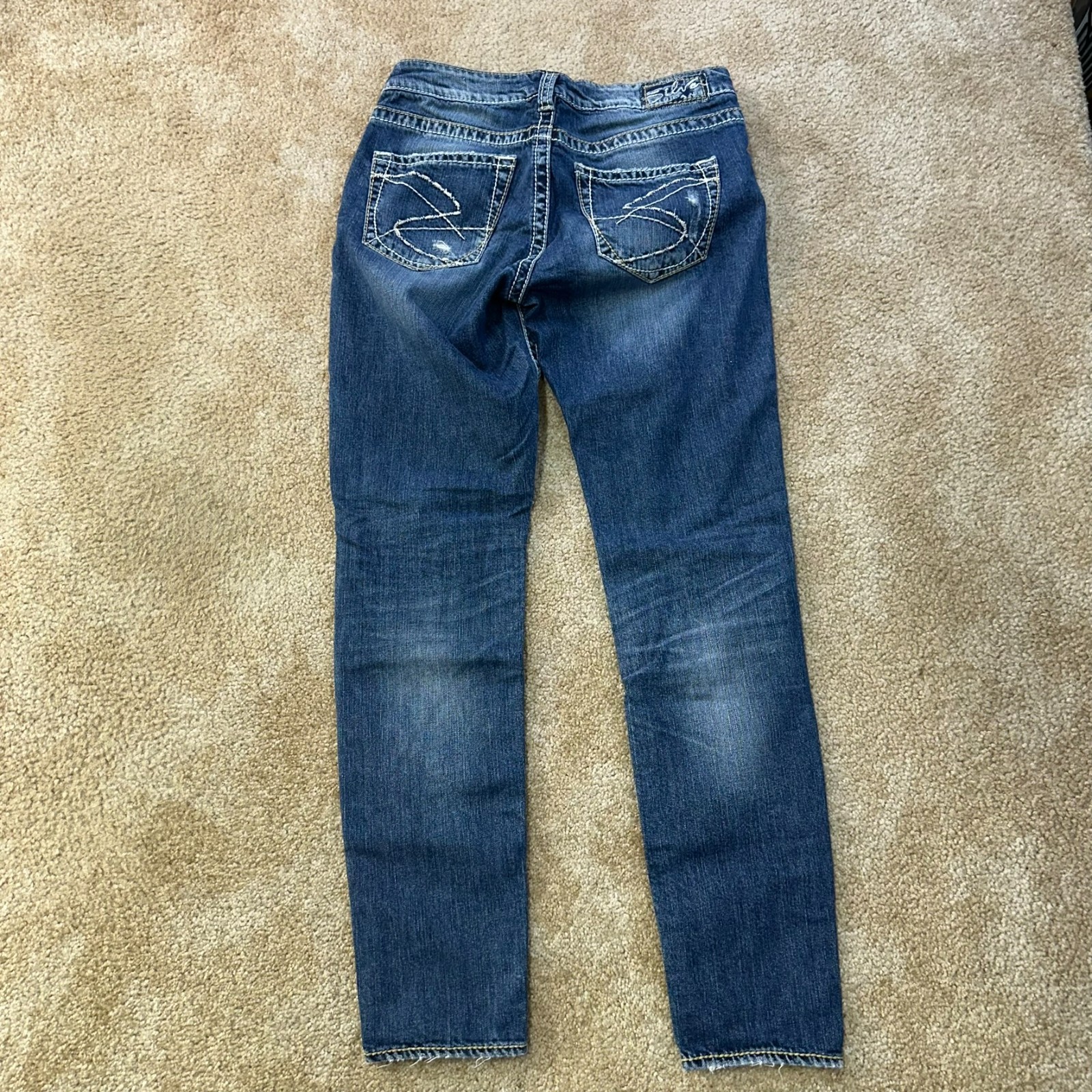Silver Kelli Relaxed Skinny Jeans Women’s 27×31 Blue Stretch Denim