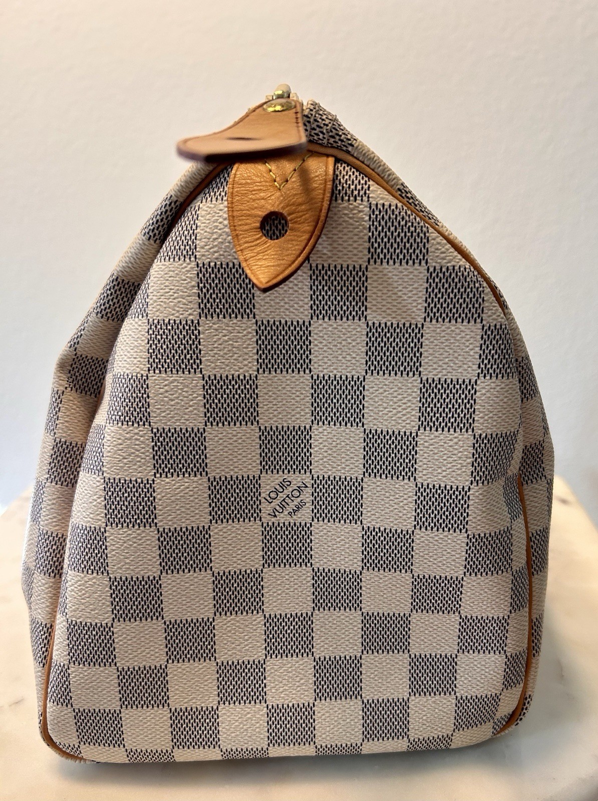 Louis Vuitton Damier Azur Checkered Zip-Top Speedy 35 Made in France