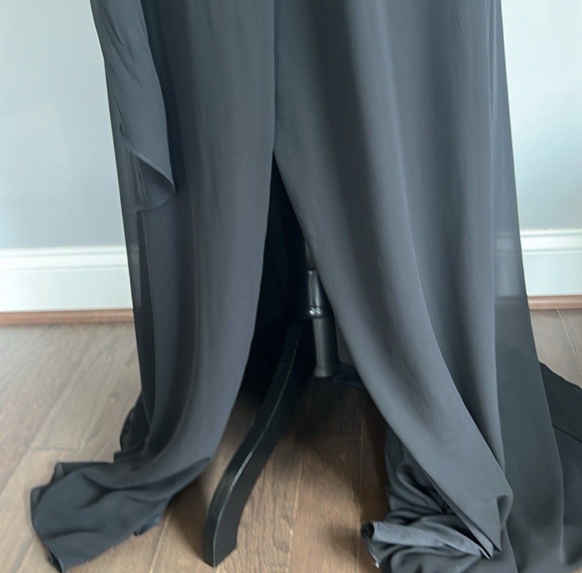 Mori Lee Madeline Gardner Chiffon Wrap Dress-Black NWT Size 8 MSRP $180