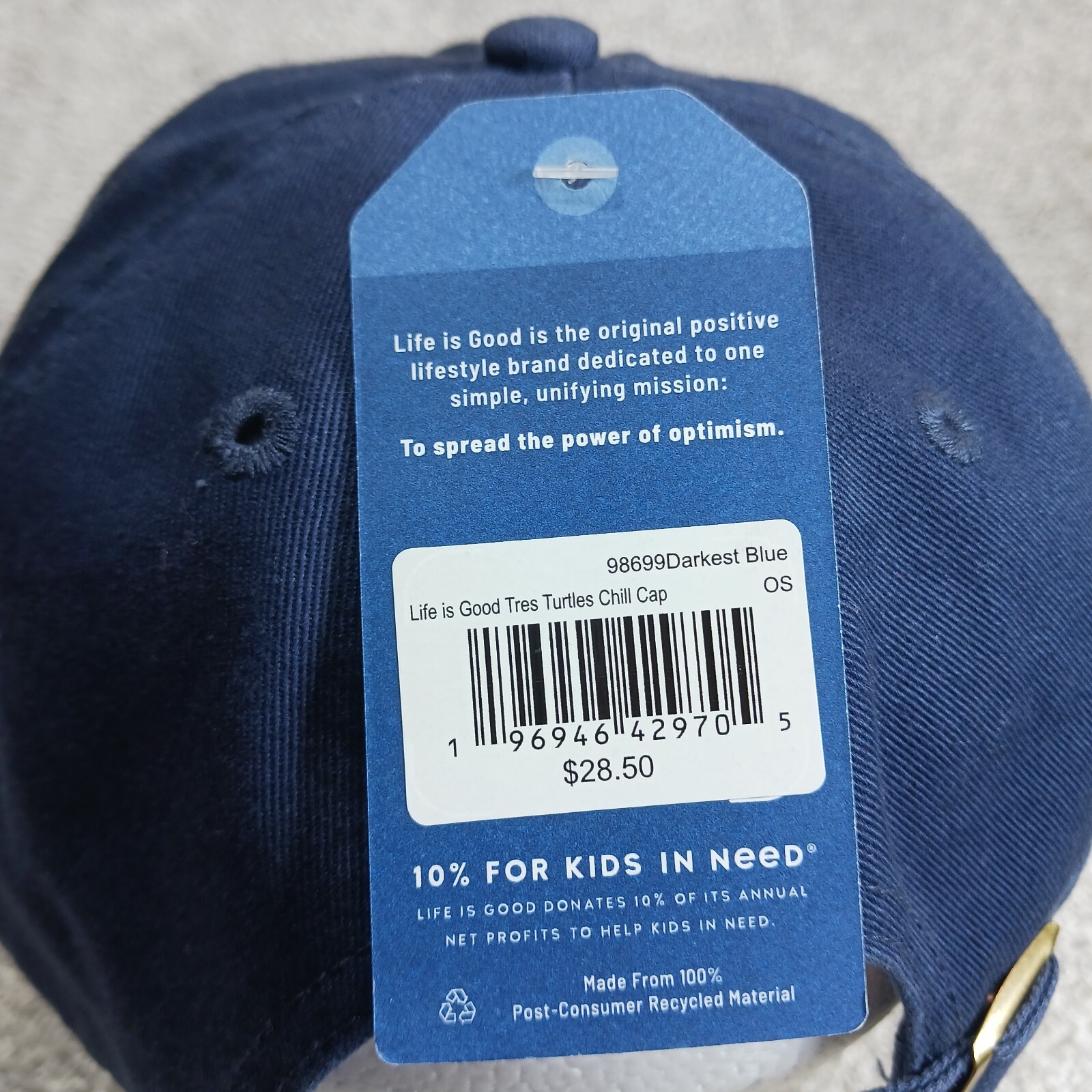 Life Is Good Hat Adult One Size Adjustable Blue Turtles Beach Summer Relax New