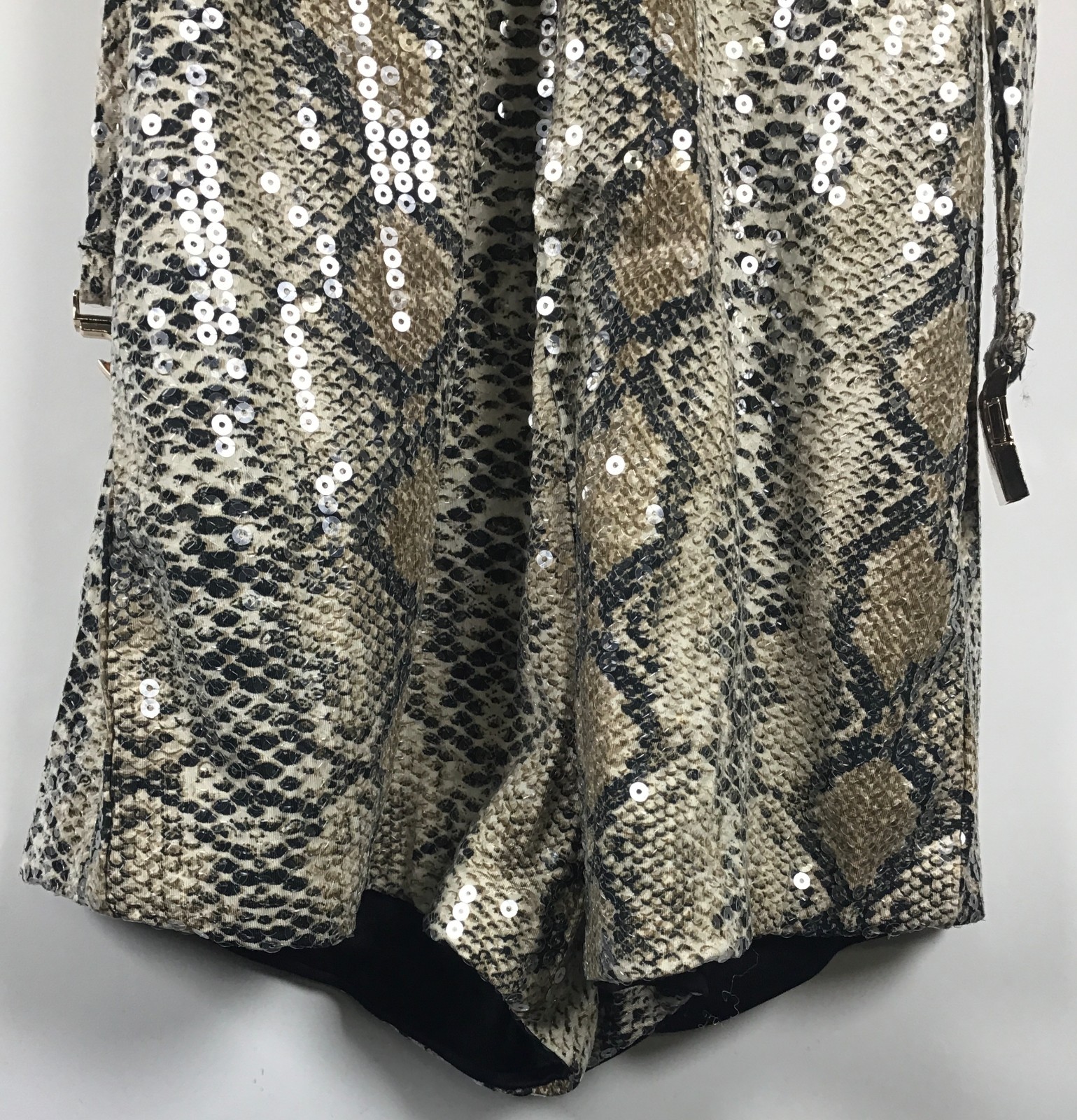 Celebrity Women’s Short Sleeveless Med Zippered Snakeskin Dance Romper Jumpsuit