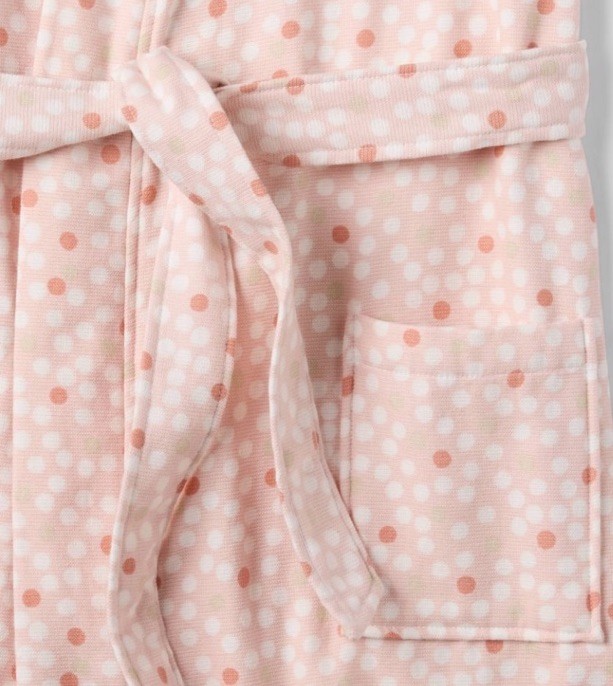 Dotted Pink Bath Robe With Kimono Collar – Room Essentials NWT Size L/XL