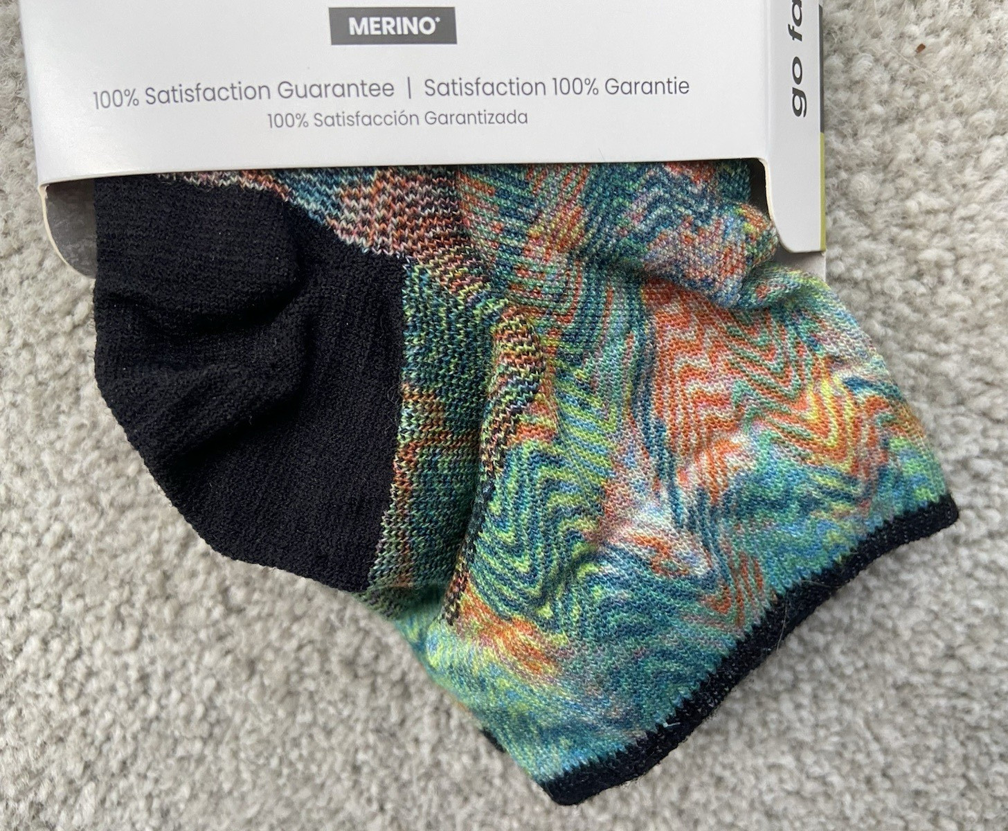 SmartWool Bike Cycle Zero Cushion Jungle Music Print Ankle Socks Size L fits 10+