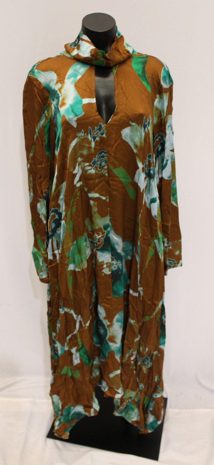 COS Women’s Asymmetric Printed Midi Dress CD4 Brown Pattern Size US:2 NWT