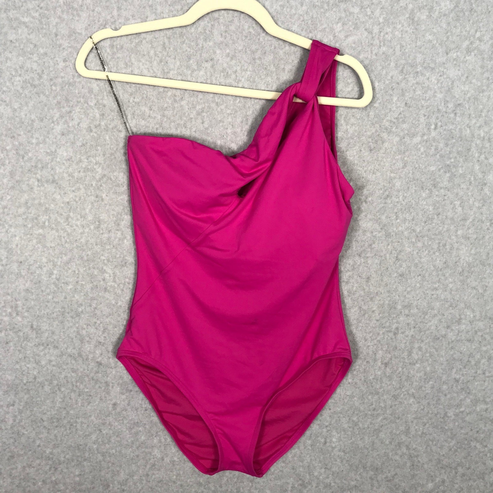 Carmen Marc Valvo One Piece One Shoulder 12 Keyhole Twist Knot Cut Out Sexy