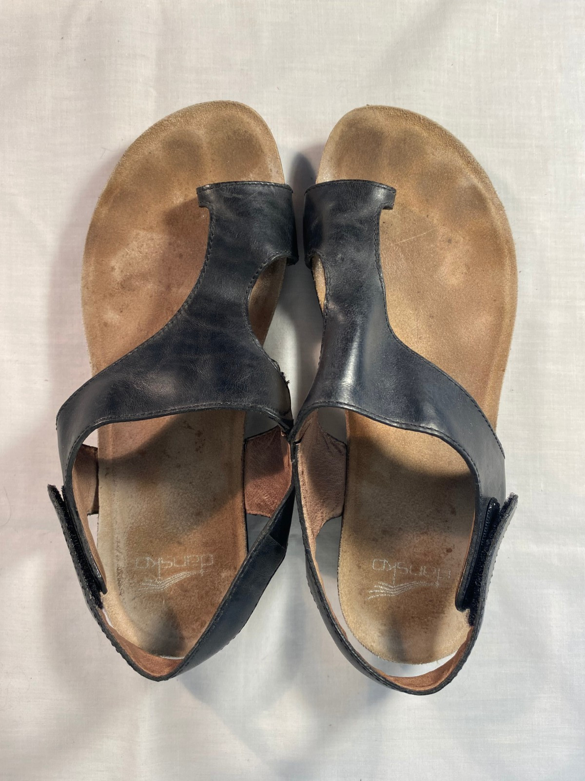 DANSKO Reece Waxy Sandals Women’s Black Leather – EU 37 (US 6.5-7)