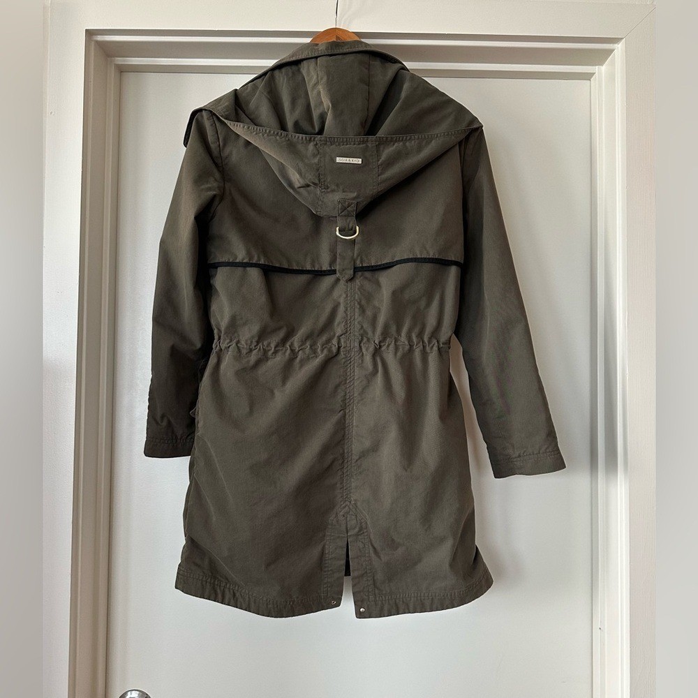 Soia and Kyo Harri Hooded Utility Coat in Olive Green. Size S/P.