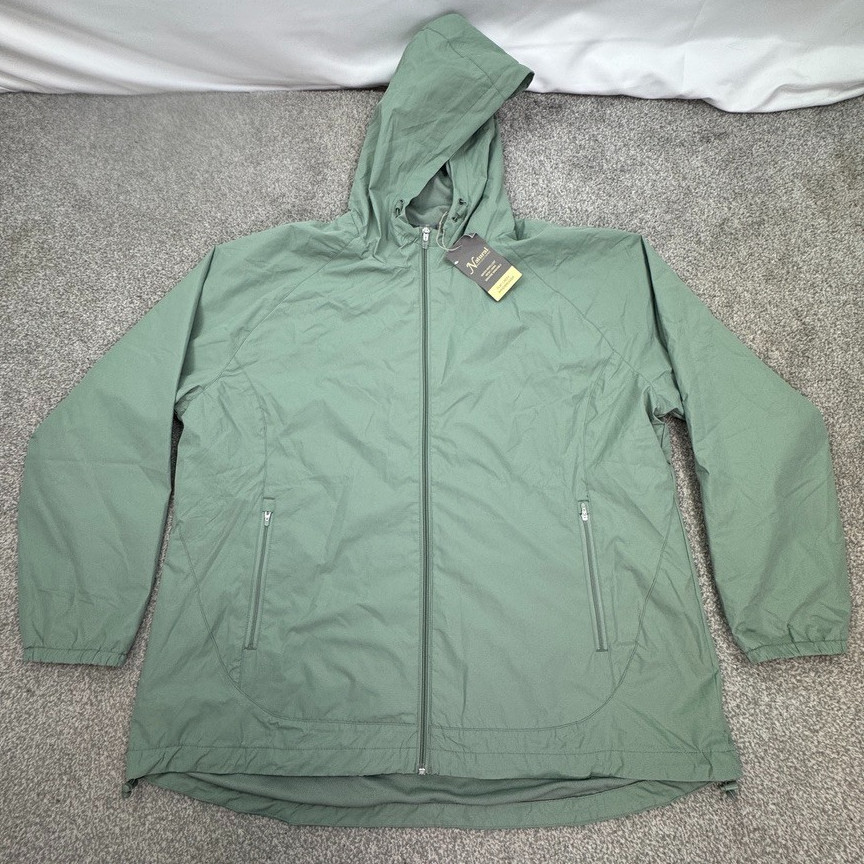 Natural Reflections Flat Creek Windbreaker Lily Pad Aqua Green XXL Hooded Jacket