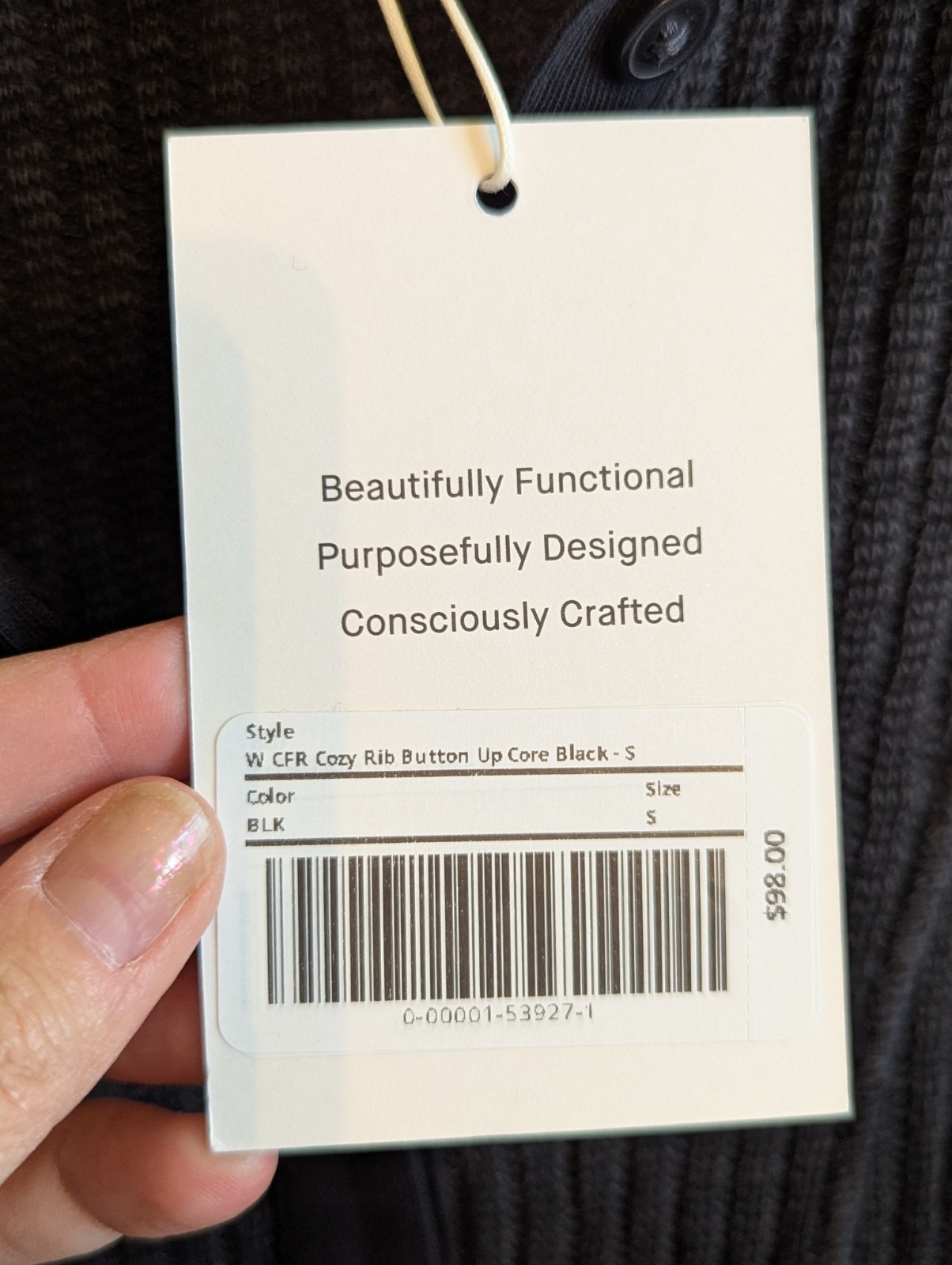 Everlane Cozy Rib Button Up – Charcoal Space Grey – NWT small