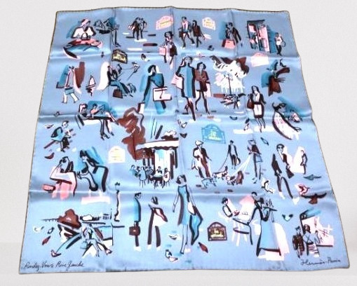 HERMES Carre 90 Rendez Vous Rive Gauche Silk Scarf Blue 35 in Japan [Used]