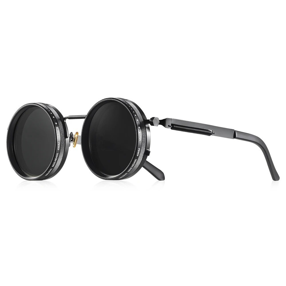 Polarized Round Sunglasses ND9 Adjustable Dimming Retro Fishing UV400 Shades
