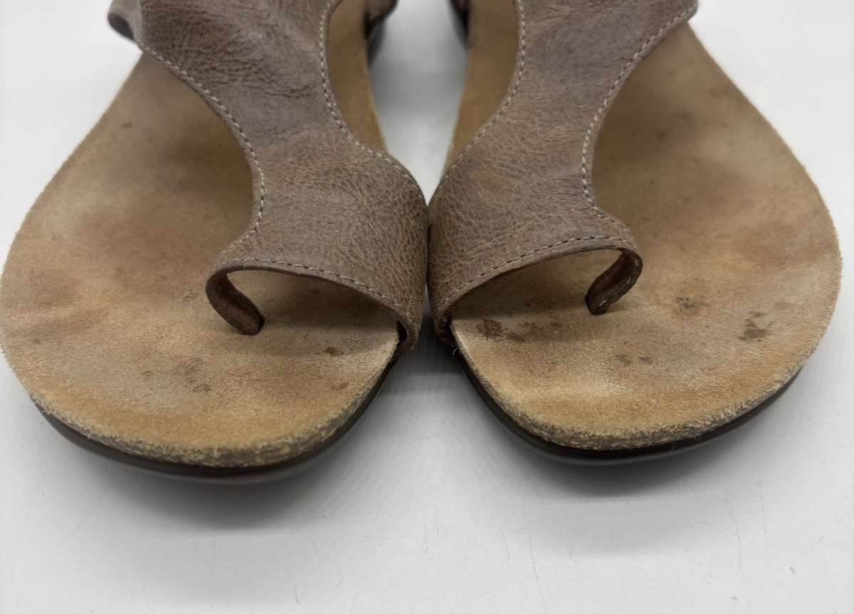 Dansko Reece Brown Distressed Leather Toe Loop Slingback Sandals Womens 37 US 7