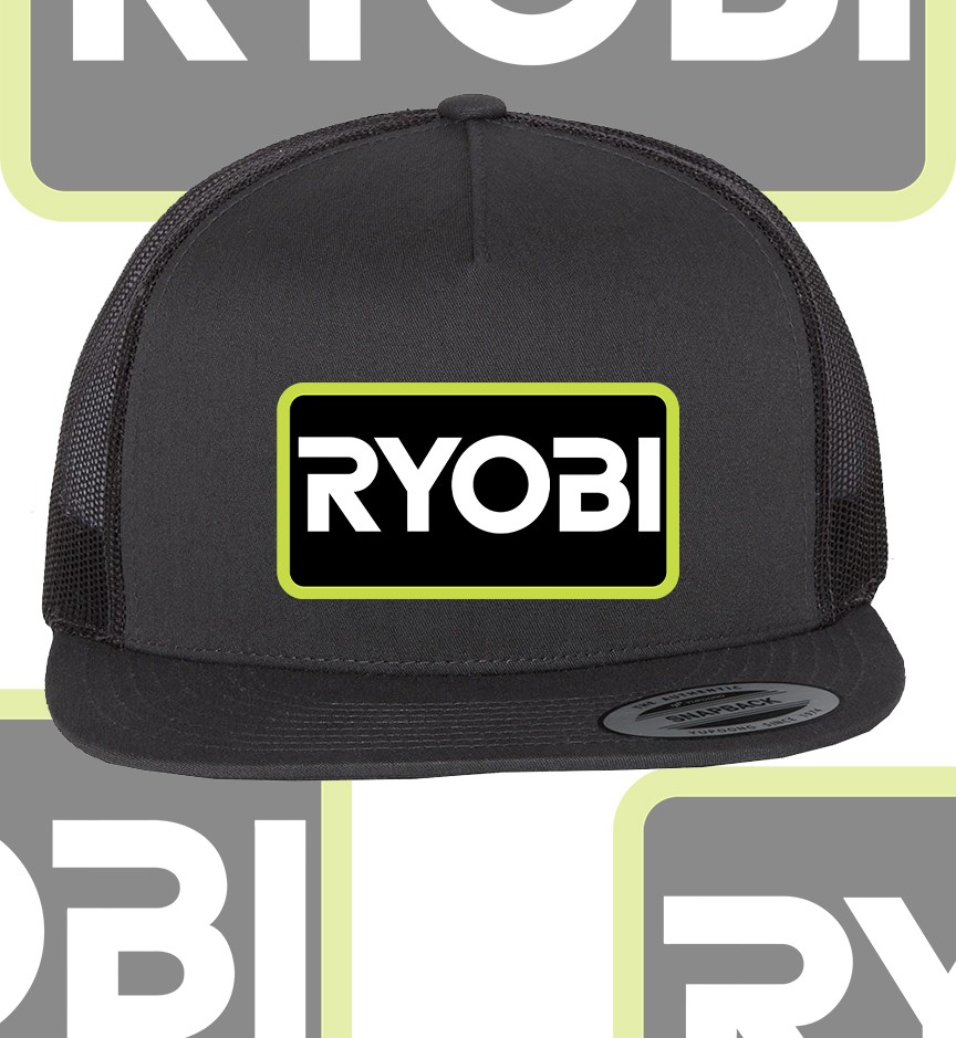 Ryobi Tools Black Trucker Hat Cap Adult Size One Size Fits all