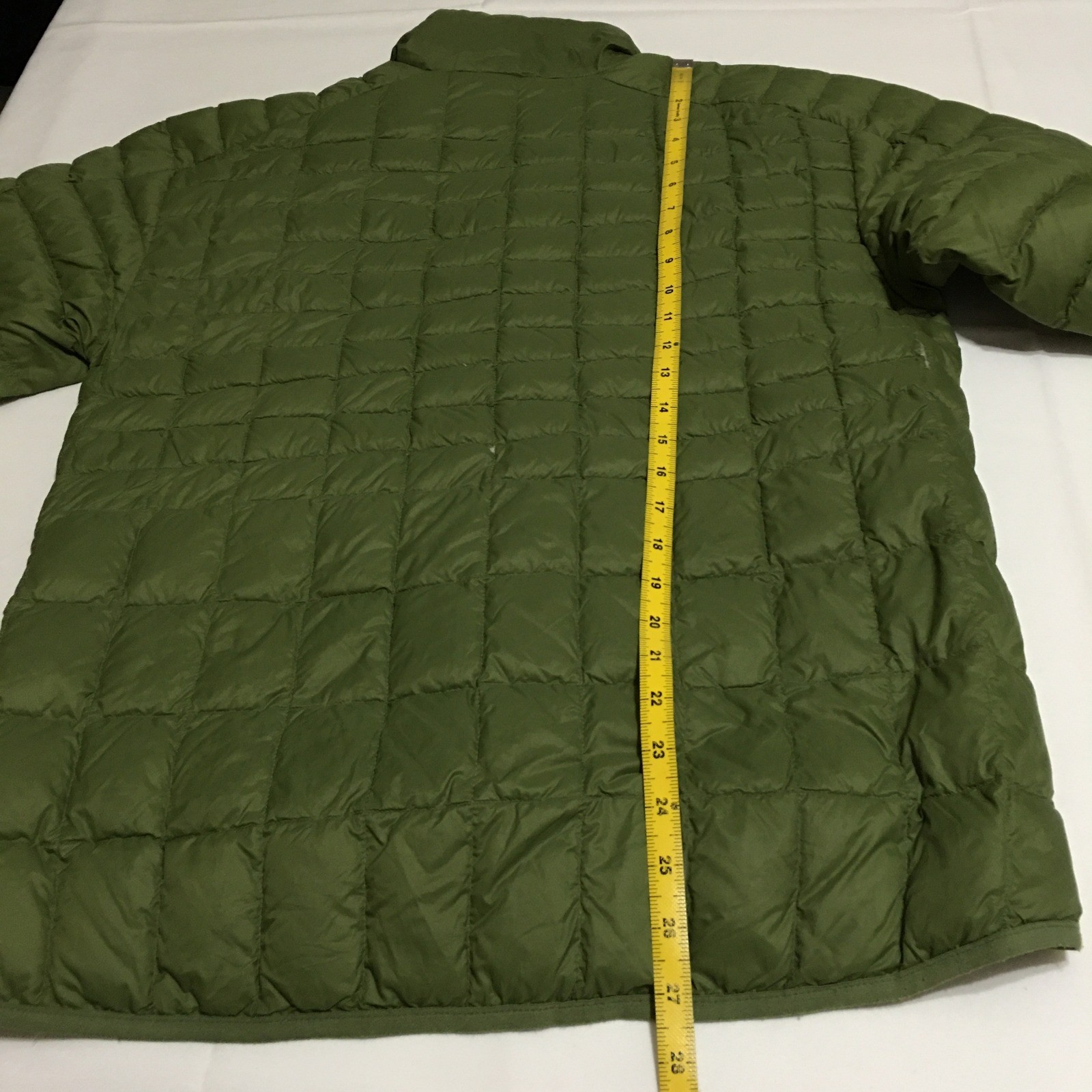 K-Way Puffer Jacket Mens Medium Olive Green Quilted Down Full Zip