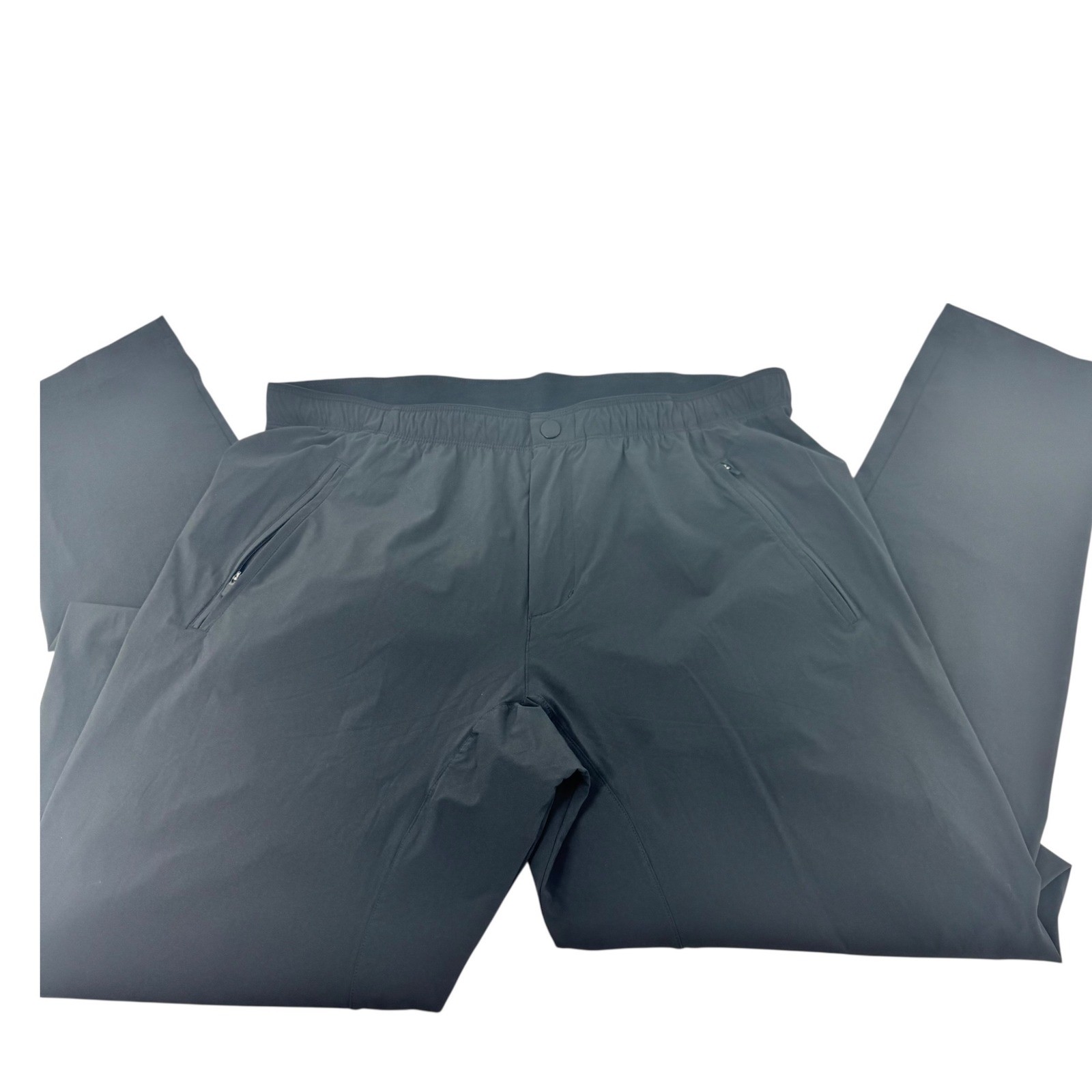Paskho Mens Technical Travel Pants Black Stretch Commuter Trousers Size L
