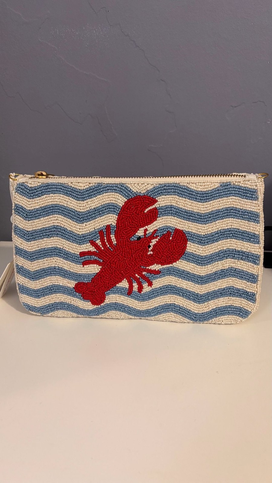 Wildfox Lobster Beaded Clutch Pouch