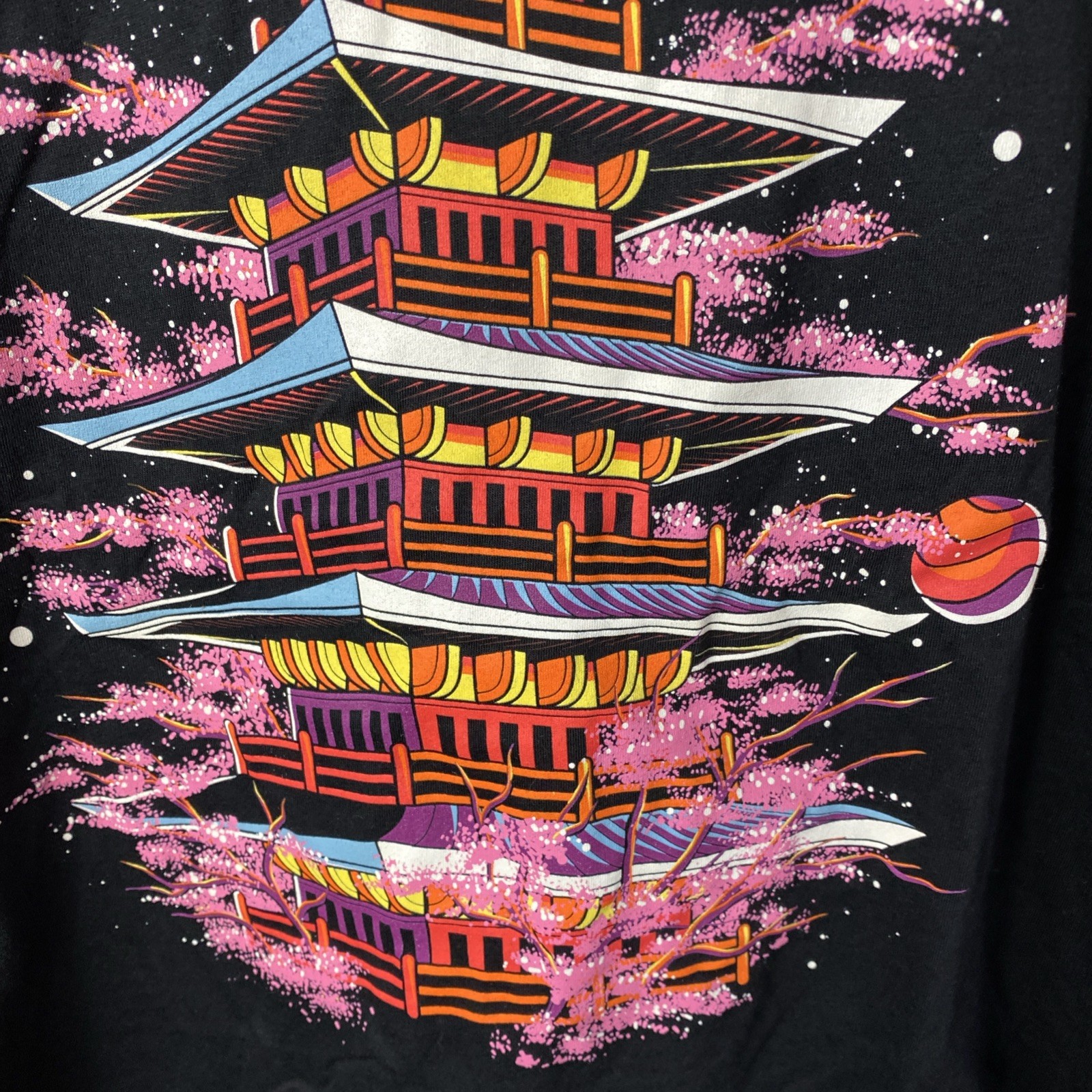 Into The AM Graphic Tee Unisex Black Size 3XL Sakua Galaxy Cherry NWOT