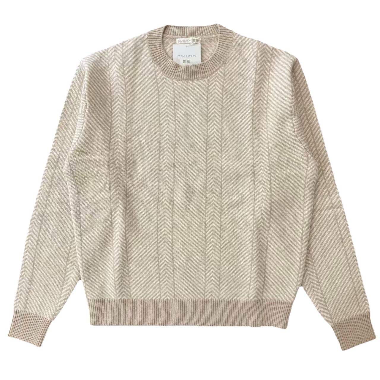 Uniqlo x JW Anderson Lambswool Herringbone Crewneck Sweater Natural Size S